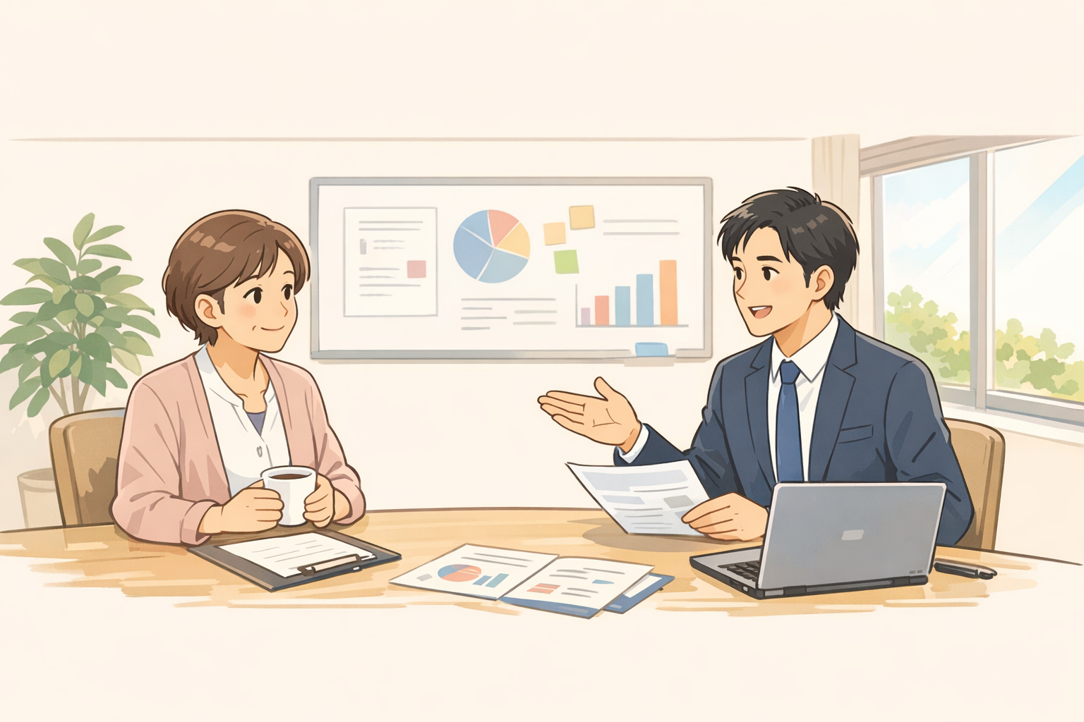 対話シーン: 介護施設の経営者と特定技能コンサルの相談